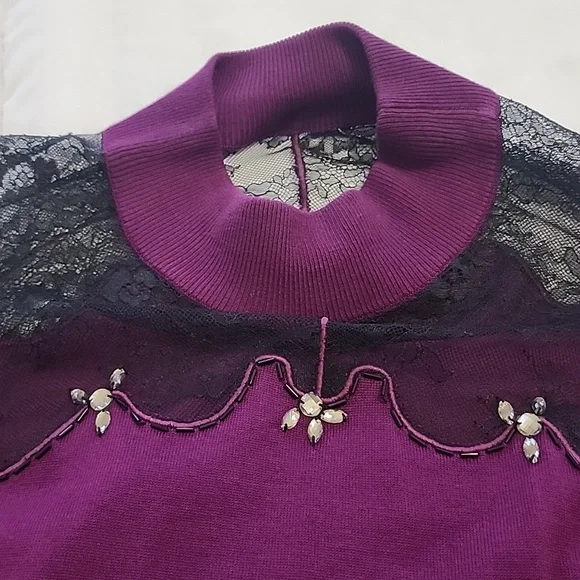 VENUS PURPLE SWEATER DRESS . VERY CLASSY! Size XL - Picture 3 of 4